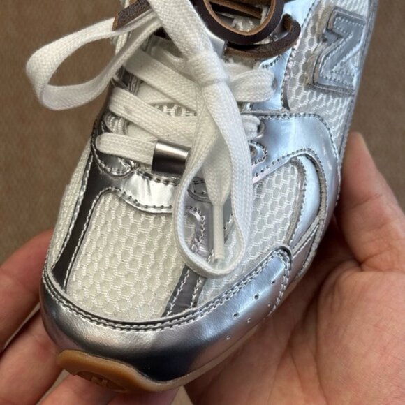 ✅New Balance X Miu Miu 530 SL metallic leather and mesh sneakers - Picture 7 of 7